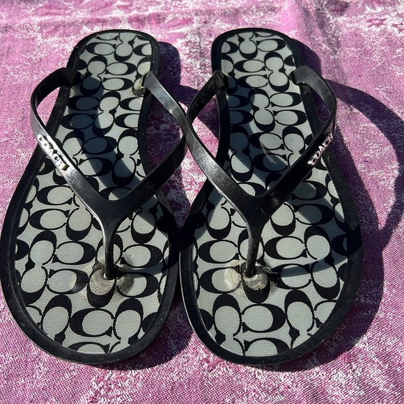 Coach Black Flip Flops, women’s size 9B - Picture 6 of 7